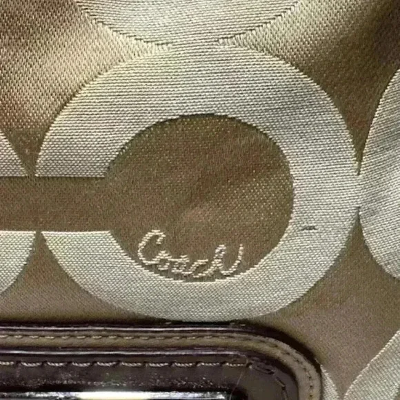 Coach Kristin Op Art Sateen Zip Top Tote Shoulder Bag #16813 - Picture 10 of 16